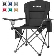 KingCamp Heavy Duty Oversized Folding Outdoor Portable Lawn Adults Chair Accessories Gear for Outside Camp, Sports, 38.5 X 21.6 X 38.5, Black