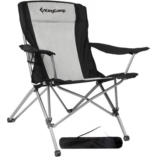  KingCamp Folding Camping Chair for Outdoor Lawn Picnic Black with Cup Holder