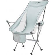 KingCamp Lightweight High Back Camping Chairs Compact Folding Chair Ultralight Backpacking Chair with Armrest & Side Pocket & Carry Bag, Heavy Duty Supports 265 lbs, Weighs Only 3.