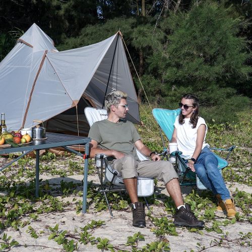  KingCamp Lightweight High Back Camping Chairs Compact Folding Chair Ultralight Backpacking Chair with Armrest & Side Pocket & Carry Bag, Heavy Duty Supports 265 lbs, Weighs Only 3.