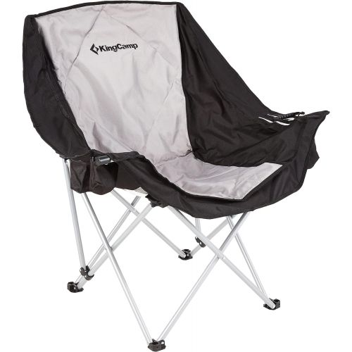  KingCamp Oversized Folding Sofa Camping Chair Padded Outdoor Club Chair with Cooler Bag, Armrest Cup Holder for Indoor and Outdoor, Sports, Lawn, Camp