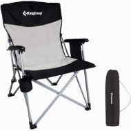 KingCamp Folding Chair for Camping, Padded Camping Chair for Adults with Cup Holder & Side Pocket, Portable Office Chair & Desk Chair, Supports 350 LBS for Outdoor Indoor