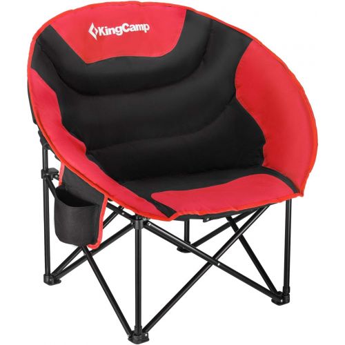  KingCamp Oversized Moon Camping Chair for Adult Saucer Round Outdoor Folding Chair for Outside Picnic Sunset Beach Travel Festival Support Up to 330lbs