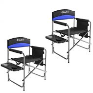KingCamp Heavy Duty Director Chair with Side Table, Portable Folding Camping Chair with Cup Holder and Storage Pocket for Outdoor, Camp, Patio, Lawn, Garden, Beach, Trip, Sports, F