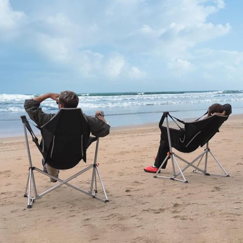  KingCamp Folding Hammock Camping Chair Swing Rocking Chair Reclining Lounger Beach Chair for Outdoor Patio Lawn Backyard Picnic