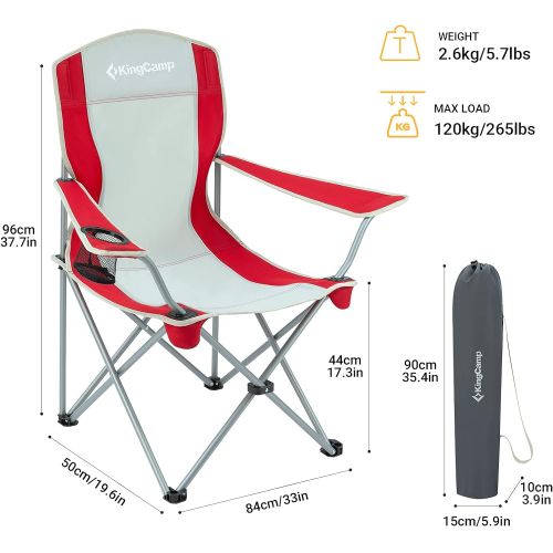  KingCamp Folding Camping Chair Lightweight Portable Quad Chair for Outdoor Sports Hiking Fishing Picnic with Cup Holder and Carry Bag