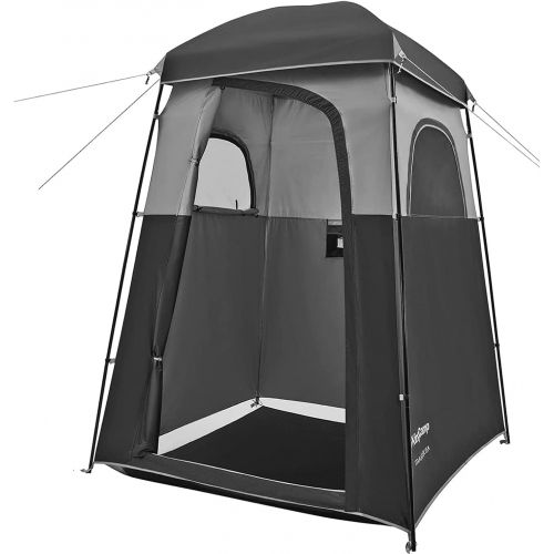  KingCamp Shower Tent Oversize Extra Wide Camping Privacy Shelter Tent, Portable Outdoor Shower Tent Dressing Changing Room Tent with Carry Bag, Camp Toilet, Easy Set Up, 1 Rooms/2