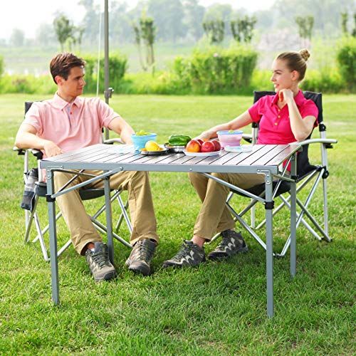  KingCamp Awning Sun Shelter SUV Tent and Heavy Duty Folding Arm Chair