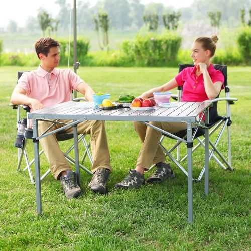  KingCamp Awning Sun Shelter SUV Tent and Heavy Duty Folding Arm Chair