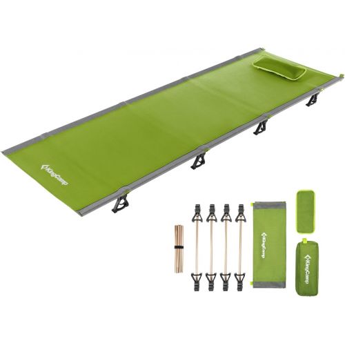  KingCamp Cots Ultralight Sleeping Cots Oversized Folding Camping Cots for Adults Extra Wide Sleeping Cots for Adults Portable Cot for Outdoors Travel Backpack Cot Foldable Camping