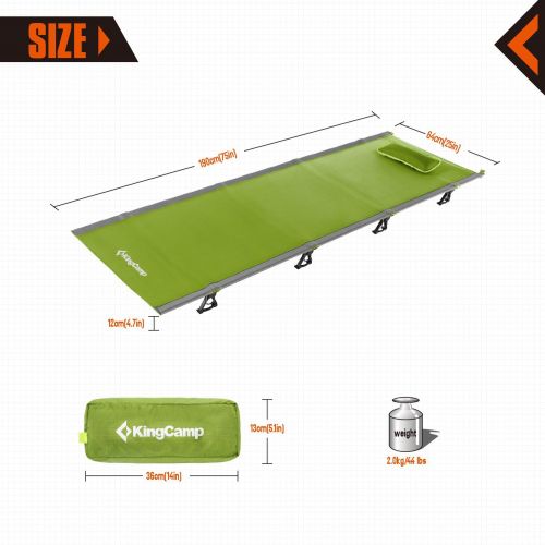  KingCamp Cots Ultralight Sleeping Cots Oversized Folding Camping Cots for Adults Extra Wide Sleeping Cots for Adults Portable Cot for Outdoors Travel Backpack Cot Foldable Camping