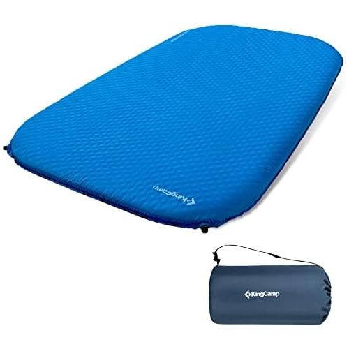  KingCamp Self Inflating Sleeping Pad for Camping Insulated Double Single Camping Air Mattress Comfortable Warm Sleeping Pads for Tent Cot Traveling and Hiking, Multicolor
