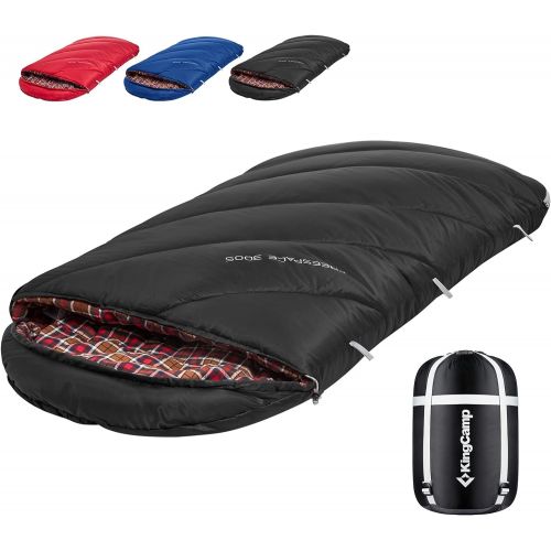  KingCamp -12°C / 10.4°F Lightweight Envelope Down Sleeping Bag, 500 Fill Power, for Camping, Hiking, Backpacking - 4 Colors