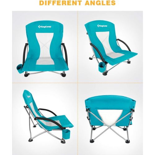  KingCamp Camping Chair, Lightweight Multi-Color Folding Beach Chair for Garden Lawn Picnic Concert, Outdoor Chair Low and High Mesh Back Two Versions캠핑 의자