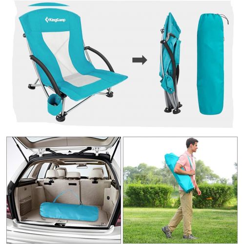  KingCamp Camping Chair, Lightweight Multi-Color Folding Beach Chair for Garden Lawn Picnic Concert, Outdoor Chair Low and High Mesh Back Two Versions캠핑 의자
