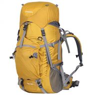 KingCamp 50L Internal Frame Hiking Backpack with Rain Cover for Men Women,45L+5L Waterproof Anti-Tear Climbing Backpacks with Adjustable Strap Belt for Camping Backpacking, Yellow,