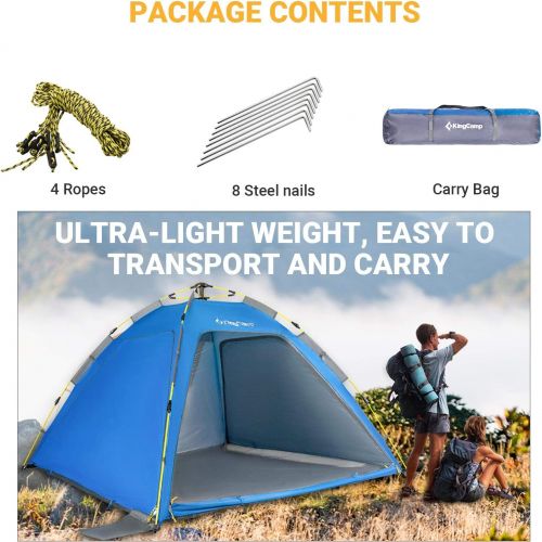  KingCamp Quick up 2-3 Person Camping Mesh Beach Tent, Sun Shelter UPF 50+, Mosquito Net Screen Room Tents