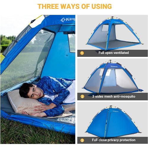  KingCamp Quick up 2-3 Person Camping Mesh Beach Tent, Sun Shelter UPF 50+, Mosquito Net Screen Room Tents