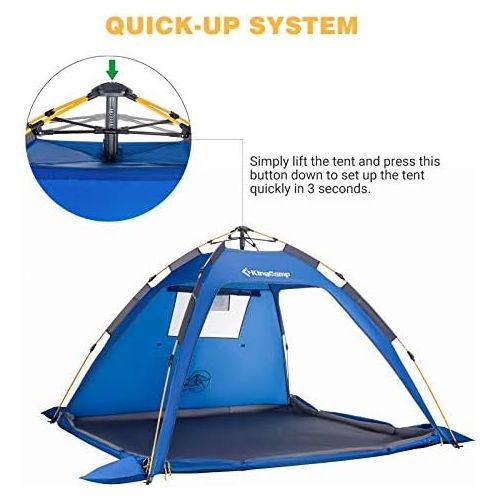  KingCamp Tent Water Resistant Dome Tent for Camping with Carry Bag 2 People Awning Outdoors Easy Set Up Great for Camping, Hiking & Backpacking 83 x 83 x 51 Inch