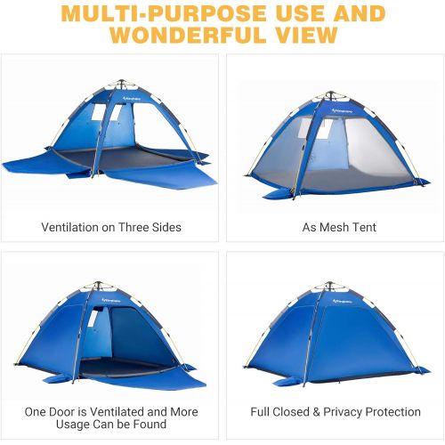  KingCamp Tent Water Resistant Dome Tent for Camping with Carry Bag 2 People Awning Outdoors Easy Set Up Great for Camping, Hiking & Backpacking 83 x 83 x 51 Inch