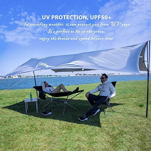  KingCamp Camping Tarp 10ft/13ft Oversize Tarp for Camping Lightweight Tearproof Hammock Rain Fly Waterproof Tarp with Silver Coating UPF50+ UV Protection for Backpacking Hiking Tra