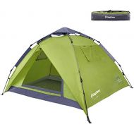 KingCamp 3-Persons 2-Seasons Quick-Up 2-IN-1Durable Roomy Outdoor Camping Tent with Two Door Awnings Blue Green