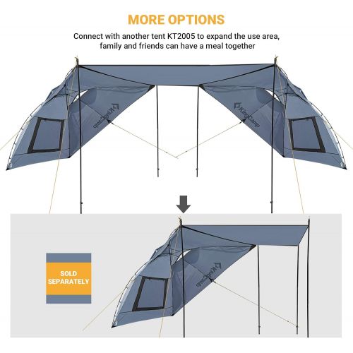  KingCamp SUV Tent Versatility Waterproof Car Awning Sun Shelter, Portable Auto Canopy Camper Trailer Sun Shade for Camping, Outdoor, SUV, Beach 124”X 84.6”