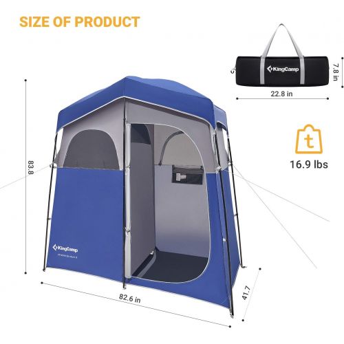  KingCamp Camping Shower Tent Oversize Space Privacy Tent Portable Outdoor Shower Tents for Camping with Floor Changing Tent Dressing Room Easy Set Up Shower Privacy Shelter 1 Room/