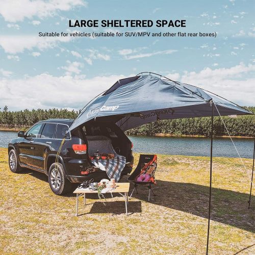  KingCamp Awning Shelter SUV Tent + Lightweight Aluminum Alloy Folding Table + Heavy Duty Oversize Folding Chair
