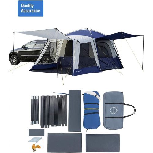  KingCamp Melfi Plus SUV Car Tent 4-6 Person Multifunctional + Thick Comfortable Air Sleeping Pad, Easy for Traveling Family Outdoor Activities