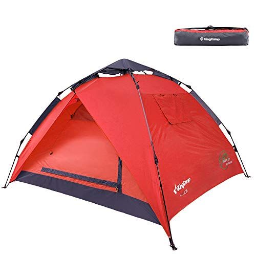  KingCamp 3-Persons 2-Seasons Quick-Up 2-IN-1Durable Roomy Outdoor Camping Tent with Two Door Awnings KT3091, 83 × 83 × 51 inches, 3.5 kg / 7.7 lbs