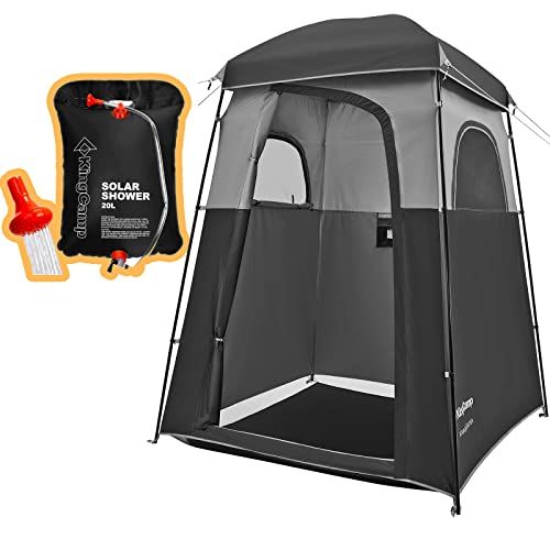  KingCamp Oversize Space Privacy Shower Tent with 5 Gallon Camping Shower Bag for Outdoor Camping Traveling Premium Camp Spa Warm Shower & Clean