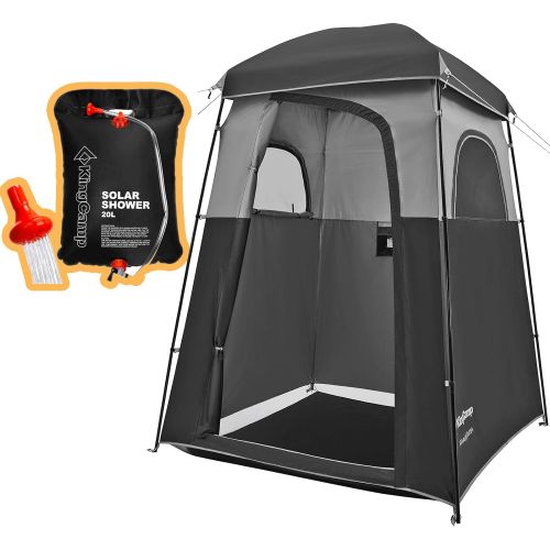  KingCamp Oversize Space Privacy Shower Tent with 5 Gallon Camping Shower Bag for Outdoor Camping Traveling Premium Camp Spa Warm Shower & Clean