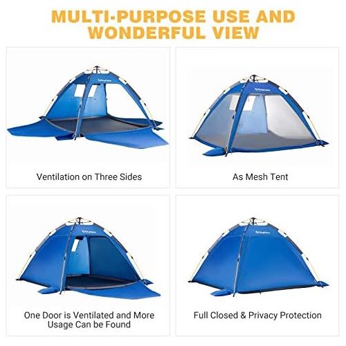  KingCamp Tent Water Resistant Dome Tent for Camping with Carry Bag 2 People Awning Outdoors Easy Set Up Great for Camping, Hiking & Backpacking 83 x 83 x 51 Inch