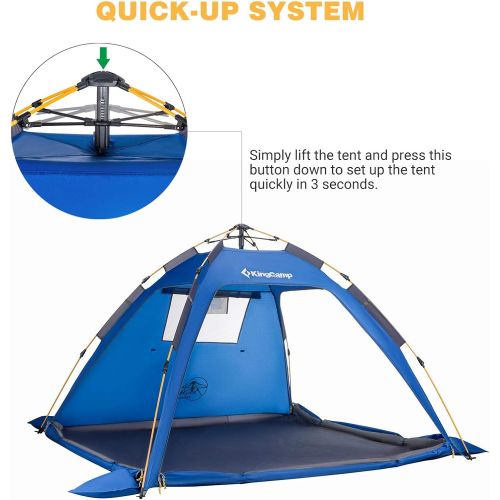  KingCamp Tent Water Resistant Dome Tent for Camping with Carry Bag 2 People Awning Outdoors Easy Set Up Great for Camping, Hiking & Backpacking 83 x 83 x 51 Inch