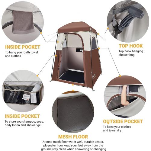  [아마존베스트]Kingcamp Oversize Extra Wide Camping Privacy Shelter Tent, Portable Outdoor Shower Tent Dressing Changing Room with Carry Bag, Camp Toilet, Easy Set Up