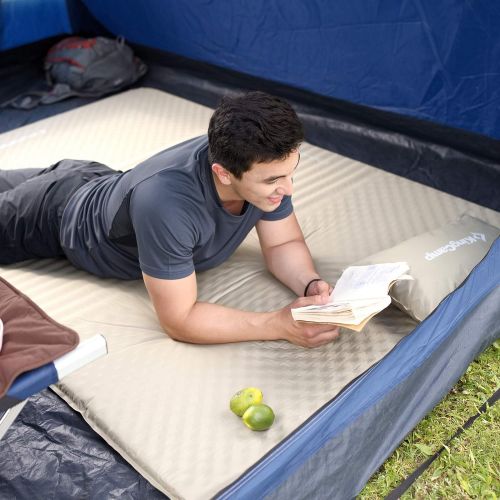  [아마존베스트]KingCamp Double Self Inflating Camping Sleeping Pad Triple Zone with 2 Pillows, Lightweight Foam for Hiking Picnic Outdoor