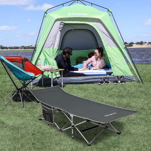  [아마존베스트]KingCamp Folding Bed Camping Portable Cot with Carry Bag,Support Up to 264 LBS