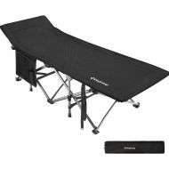 KingCamp Camping Cots for Adults Most Comfortable Sturdy Portable Quick Folding Camping Bed Heavy Duty Support 300 lbs Cots for Camping Large Outdoor Cot for Family Camping Travel
