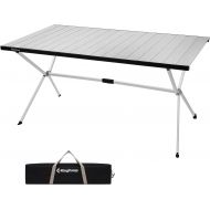 KingCamp Camping Table Roll up Aluminum Folding Table Lightweight Large Portable Foldable Camp Table for Picnic Camping Barbecue Backyard Beach Tailgate Indoor Outdoor, 4-6 Person,