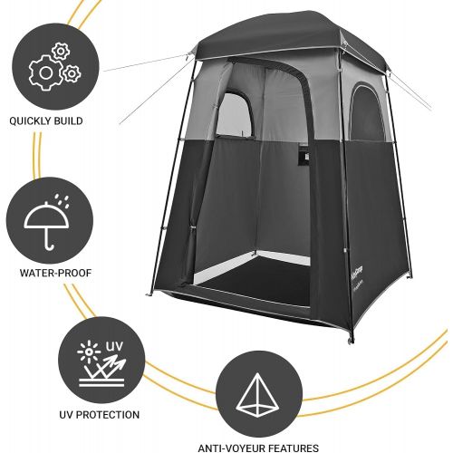  KingCamp Shower Tent Oversize Extra Wide Camping Privacy Shelter Tent, Portable Outdoor Shower Tent Dressing Changing Room Tent with Carry Bag, Camp Toilet, Easy Set Up, 1 Rooms/2