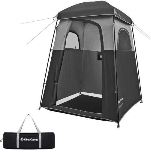  KingCamp Shower Tent Oversize Extra Wide Camping Privacy Shelter Tent, Portable Outdoor Shower Tent Dressing Changing Room Tent with Carry Bag, Camp Toilet, Easy Set Up, 1 Rooms/2