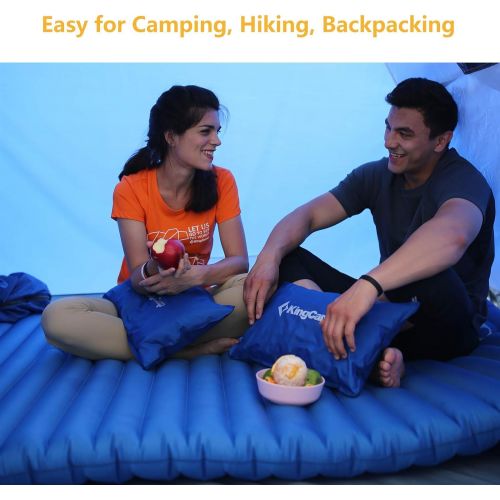  KingCamp Extra Thick Inflatable Camping Mattress with Built-in Pump Most Comfortable Durable Camping Air Mattress Lightweight 123oz/3.4kg Camping Accessories for Outdoors Indoor