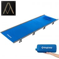 KingCamp Camping Cot, Folding Portable Heavy Duty Ultralight Cots for Adults Camping Tent Hiking Backpacking Mountaineering Travel Indoor Outdoor Indoor Base Camp with Pillow, Supp