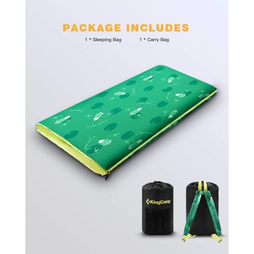  [아마존베스트]KingCamp Lightweight Children Sleeping Bag, Gift for Girls, Boys, Youth & Teens, Soft and Comfortable Enough for Camping, Backpacking, Indoor and Outdoor-Fits Youth up to 46