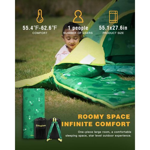  [아마존베스트]KingCamp Lightweight Children Sleeping Bag, Gift for Girls, Boys, Youth & Teens, Soft and Comfortable Enough for Camping, Backpacking, Indoor and Outdoor-Fits Youth up to 46