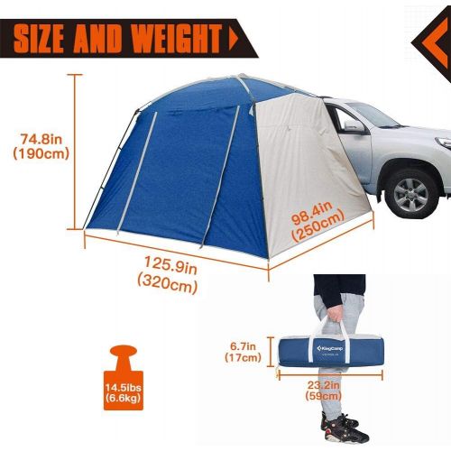  KingCamp Roof Tent, Portable Waterproof Tarp Awning, Premium Roomy (10 8x 82) Sun Shelter, Auto Side Canopy for Minivan, Beach, Camping, Patios, Carport