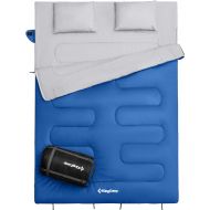 KingCamp Queen Size Sleeping Bag 26 F-3C with 2 Pillows and Compression Bag