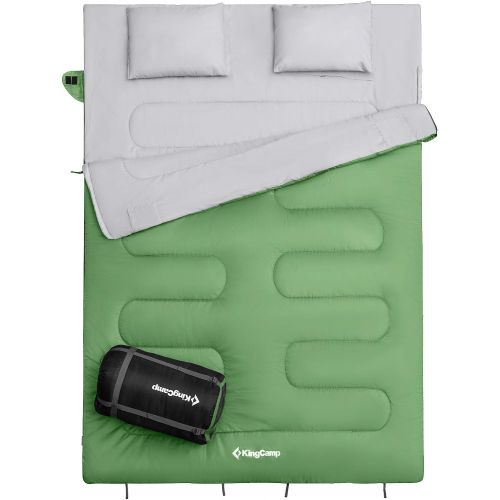  KingCamp Queen Size Sleeping Bag 26 F-3C with 2 Pillows and Compression Bag