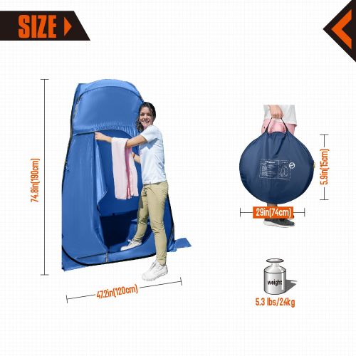  KingCamp Pop Up Dressing Changing Tent Shower Room Detachable Floor for Camping Outdoor Beach Toilet Portable with Carry Bag